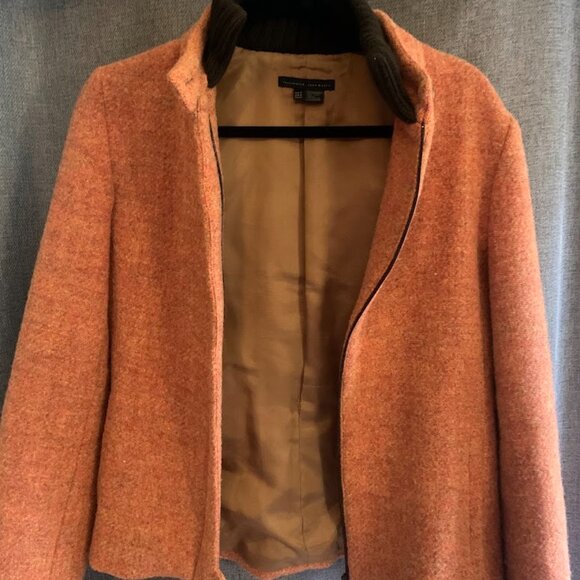Zara Wool Autumnal Blazer Jacket with brown collar - Size M - Picture 4 of 8